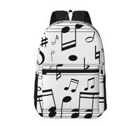 Hnnkloy Black Music Notes Scales, 17 Inch Backpack With Pockets Casual Daypack Water Resistant School Bag