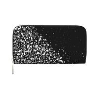 Hnnkloy Black White Glitter Printed, PU Leather Wallets Large Capacity Clutch Wallet for Men Women