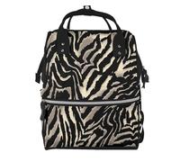 Hnnkloy Black Zebra Skin Patterns, Large Capacity Mummy Backpack Diaper Bag Travel Backpack for Outdoor