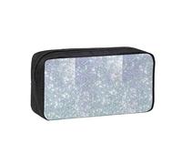 Hnnkloy Bling Silver Printed Glitter, Big Capacity Pencil Case Portable Pen Pouch Stationery Bag for School Office