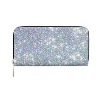 Hnnkloy Bling Silver Printed Glitter, PU Leather Wallets Large Capacity Clutch Wallet for Men Women