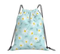 Hnnkloy Blue And White Dainty Floral Daisy, Drawstring Backpack Unisex Sport Gym Bag Casual Daypack Drawstring Sackpack