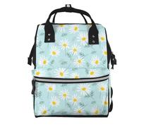 Hnnkloy Blue And White Dainty Floral Daisy, Large Capacity Mummy Backpack Diaper Bag Travel Backpack for Outdoor