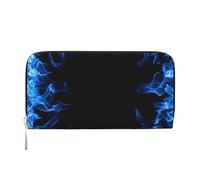 Hnnkloy Blue Flame Circled Around, PU Leather Wallets Large Capacity Clutch Wallet for Men Women