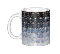 Hnnkloy Blue Hexagons and Diamonds,Ceramic Mug Large Coffee Cup Suitable for Kitchen Restaurant Office Coffee Shop 330ml