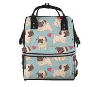 Hnnkloy Blue Pug Sticker, Large Capacity Mummy Backpack Diaper Bag Travel Backpack for Outdoor