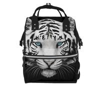 Hnnkloy Blue Pupil White Tiger, Large Capacity Mummy Backpack Diaper Bag Travel Backpack for Outdoor