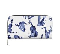 Hnnkloy Blues Saxophone Piano Cello Bass, PU Leather Wallets Large Capacity Clutch Wallet for Men Women