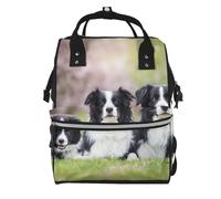 Hnnkloy Border Collie Family, Large Capacity Mummy Backpack Diaper Bag Travel Backpack for Outdoor