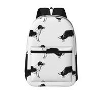 Hnnkloy Border Collies, 17 Inch Backpack With Pockets Casual Daypack Water Resistant School Bag