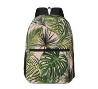 Hnnkloy Botanical Abstract Design With Moon Cloud Plant, 17 Inch Backpack With Pockets Casual Daypack Water Resistant School Bag
