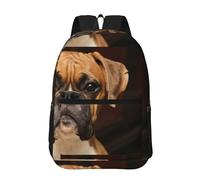 Hnnkloy Boxer Dog, 17 Inch Backpack With Pockets Casual Daypack Water Resistant School Bag
