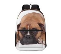 Hnnkloy Boxer Dog, 17 Inch Backpack With Pockets Casual Daypack Water Resistant School Bag