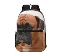 Hnnkloy Boxer Dog With Sad Face, 17 Inch Backpack With Pockets Casual Daypack Water Resistant School Bag