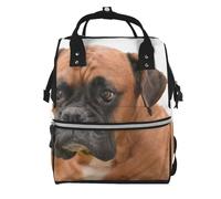 Hnnkloy Boxer Dog With Sad Face, Large Capacity Mummy Backpack Diaper Bag Travel Backpack for Outdoor