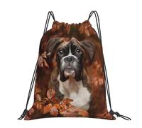 Hnnkloy Boxer Dogs Autumn, Drawstring Backpack Unisex Sport Gym Bag Casual Daypack Drawstring Sackpack