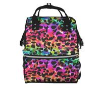 Hnnkloy Bright Animals Watercolor, Large Capacity Mummy Backpack Diaper Bag Travel Backpack for Outdoor