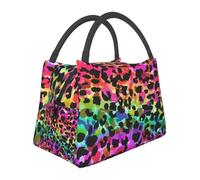 Hnnkloy Bright Animals Watercolor, Portable Lunch Bag, Insulated Tote Bag Durable Lunch Box Reusable Cooler Bag