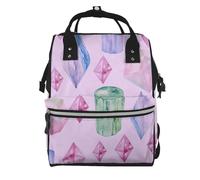 Hnnkloy Bright Crystals And Gems, Large Capacity Mummy Backpack Diaper Bag Travel Backpack for Outdoor