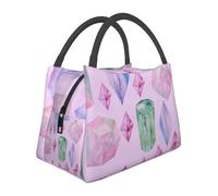 Hnnkloy Bright Crystals and Gems, Portable Lunch Bag, Insulated Tote Bag Durable Lunch Box Reusable Cooler Bag
