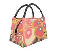 Hnnkloy Bright Delicate Flowers, Portable Lunch Bag, Insulated Tote Bag Durable Lunch Box Reusable Cooler Bag