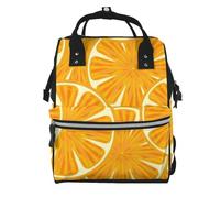 Hnnkloy Bright Orange, Large Capacity Mummy Backpack Diaper Bag Travel Backpack for Outdoor
