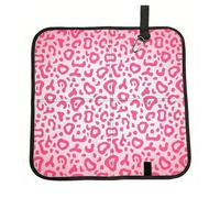 Hnnkloy Bright Pink Leopard Skin Pattern,Folding Seat Mat, Oxford Cloth Sit Mat, Portable Seat Cushion for Outdoor Camping Traveling
