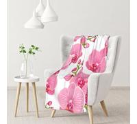 Hnnkloy Bright Pink Purple Floral Pattern,Soft Blanket for Couch Sofa Bed Warm Anti-Pilling Flannel Plush Throw Blanket 76 X 102 cm