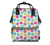 Hnnkloy Bright Polka Dot Colorful Polka Dot, Large Capacity Mummy Backpack Diaper Bag Travel Backpack for Outdoor