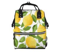 Hnnkloy Bright Yellow Watercolor Lemons, Large Capacity Mummy Backpack Diaper Bag Travel Backpack for Outdoor