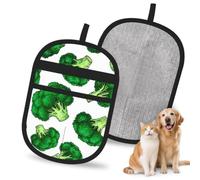 Hnnkloy Broccoli, 2 Pack Pet Hair Removal Gloves For Bed,Carpet,Clothes,Sofa,Static Grooming Glove For Dogs & Cats