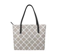 Hnnkloy Brown Mod Modern Taupe White,PU Leather Handbag Large Capacity Tote Bag Women's Shoulder Bag for Work Travel