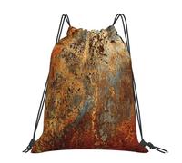 Hnnkloy Brown Rust Colorful Metal Rusty, Drawstring Backpack Unisex Sport Gym Bag Casual Daypack Drawstring Sackpack