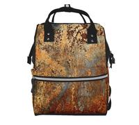 Hnnkloy Brown Rust Colorful Metal Rusty, Large Capacity Mummy Backpack Diaper Bag Travel Backpack for Outdoor