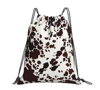 Hnnkloy Brown Spots Cow Skin, Drawstring Backpack Unisex Sport Gym Bag Casual Daypack Drawstring Sackpack