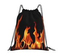 Hnnkloy Burning Flame Print Multicolor, Drawstring Backpack Unisex Sport Gym Bag Casual Daypack Drawstring Sackpack