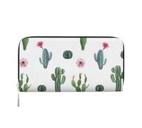 Hnnkloy Cactus Flower Succulent Cacti, PU Leather Wallets Large Capacity Clutch Wallet for Men Women