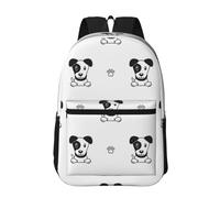 Hnnkloy Cartoon Character Jack Russell Terrier Animal, 17 Inch Backpack With Pockets Casual Daypack Water Resistant School Bag