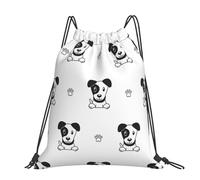 Hnnkloy Cartoon Character Jack Russell Terrier Animal, Drawstring Backpack Unisex Sport Gym Bag Casual Daypack Drawstring Sackpack