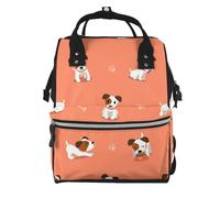 Hnnkloy Cartoon Jack Russell Terrier, Large Capacity Mummy Backpack Diaper Bag Travel Backpack for Outdoor