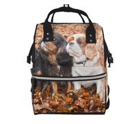 Hnnkloy Cavalier King Charles Spaniel Autumn Puppies, Large Capacity Mummy Backpack Diaper Bag Travel Backpack for Outdoor