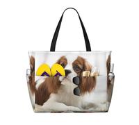 Hnnkloy Cavalier King Charles Spaniel Brown Spaniel, Large Capacity Beach Bag Travel Shoulder Bag For Women - Waterproof Tote Handbag