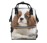 Hnnkloy Cavalier King Charles Spaniel Brown Spaniel, Large Capacity Mummy Backpack Diaper Bag Travel Backpack for Outdoor