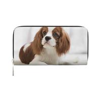 Hnnkloy Cavalier King Charles Spaniel Brown Spaniel, PU Leather Wallets Large Capacity Clutch Wallet for Men Women