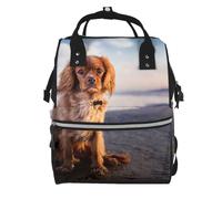 Hnnkloy Cavalier King Charles Spaniel Coast Pets Dogs, Large Capacity Mummy Backpack Diaper Bag Travel Backpack for Outdoor