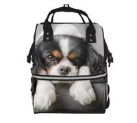 Hnnkloy Cavalier King Charles Spaniel Dog, Large Capacity Mummy Backpack Diaper Bag Travel Backpack for Outdoor