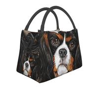 Hnnkloy Cavalier King Charles Spaniel Gift Dog, Portable Lunch Bag, Insulated Tote Bag Durable Lunch Box Reusable Cooler Bag