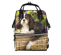 Hnnkloy Cavalier King Charles Spaniel, Large Capacity Mummy Backpack Diaper Bag Travel Backpack for Outdoor