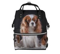 Hnnkloy Cavalier King Charles Spaniel Mother With Cubs, Large Capacity Mummy Backpack Diaper Bag Travel Backpack for Outdoor