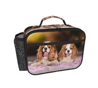 Hnnkloy Cavalier King Charles Spaniel White Brown Dogs, Portable Lunch Bag Durable Lunch Box Insulated Tote Bag Reusable Cooler Bag